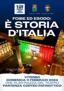 Viterbo – Giorno del Ricordo, giovedì 8 conferenza con Menia, domenica 11 il tradizionale corteo patriottico