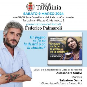 Tarquinia – Federico Palmaroli in arte Osho sabato in Comune presenterà il libro: “Er pugno se fa co la destra o co la sinistra?”