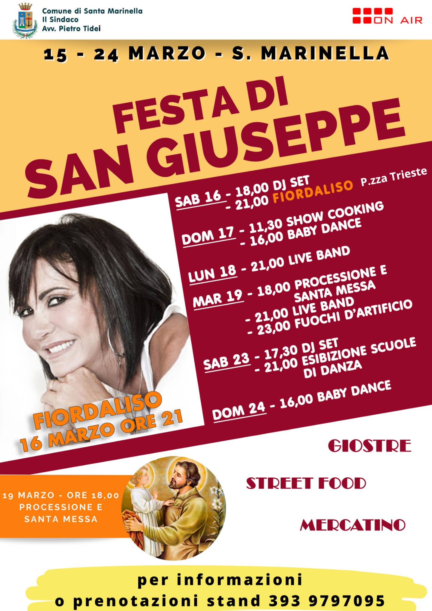 Santa Marinella, c’è Fiordaliso sul palco della Festa di San Giuseppe