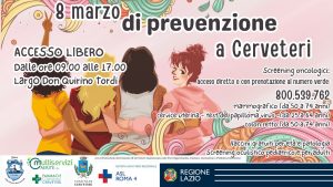A Cerveteri l’8 marzo appuntamento con la prevenzione: screening gratuiti a tutte le donne
