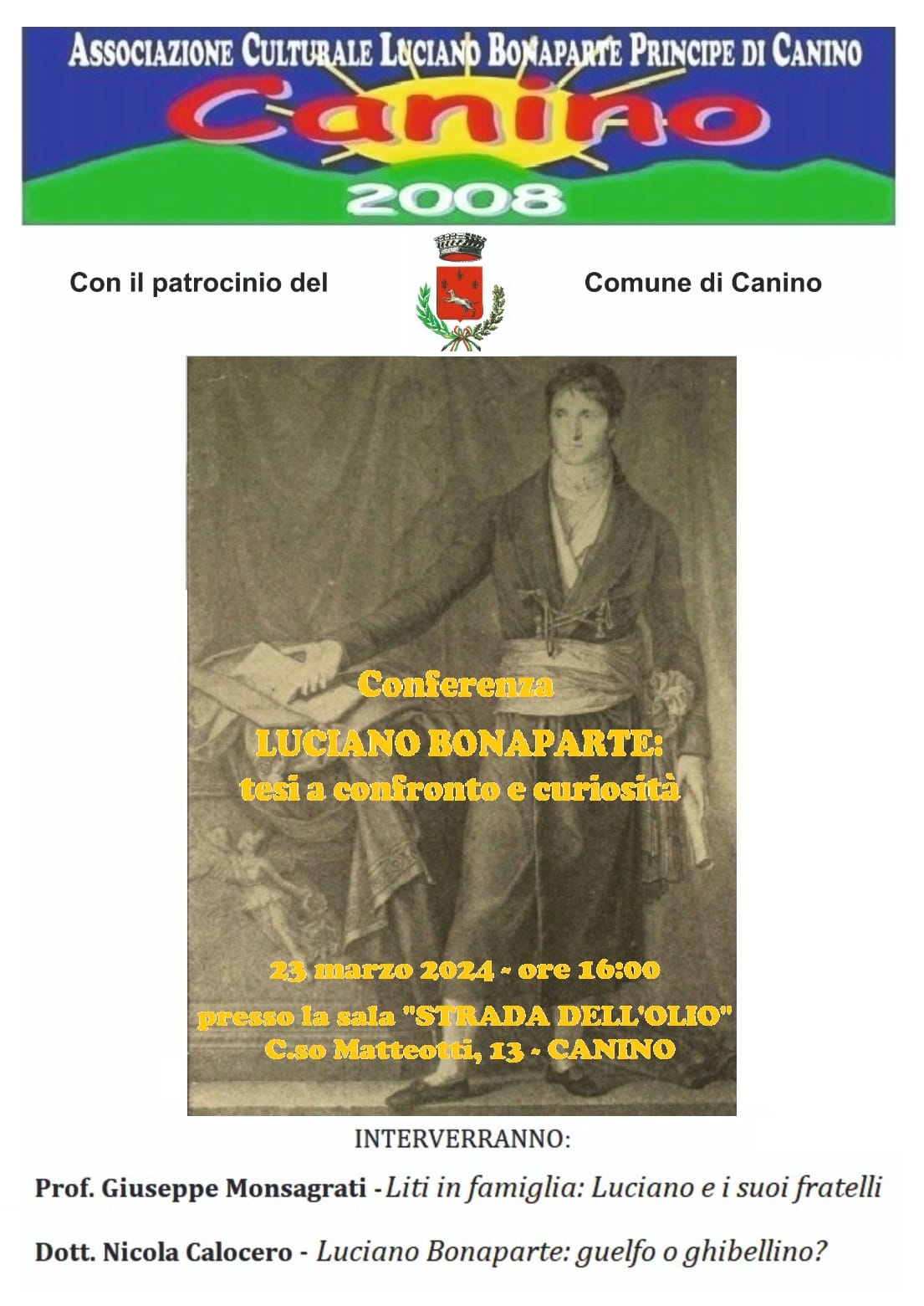 Storia, oggi a Canino un convegno dedicato alla figura di Luciano Bonaparte
