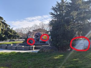 Viterbo, via (quasi) tutte le svastiche dalla Fontana a Sfera del Murialdo