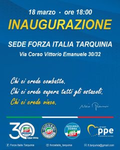 Tarquinia – Forza Italia apre le porte della sua nuova sede con un evento speciale