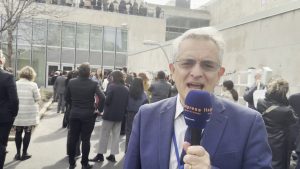 L’eclissi solare vista dal Palazzo di Vetro dell’Onu a New York