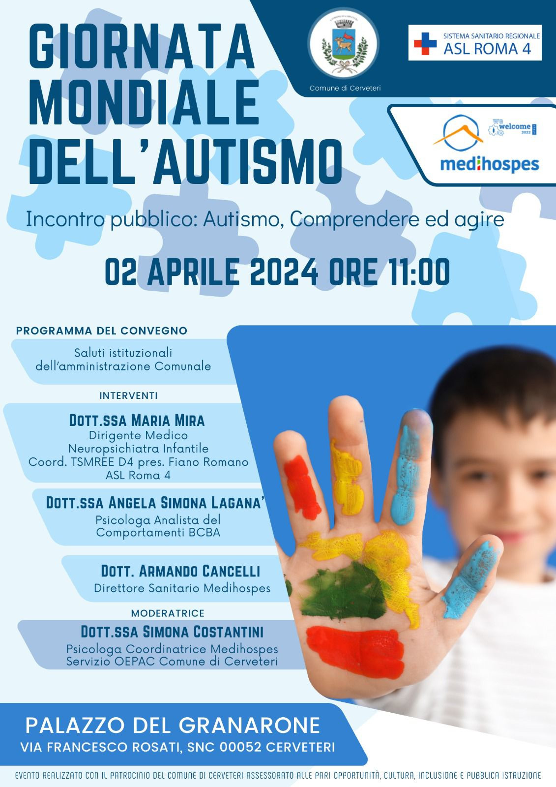 Autismo, oggi a Cerveteri un incontro pubblico per comprendere e agire