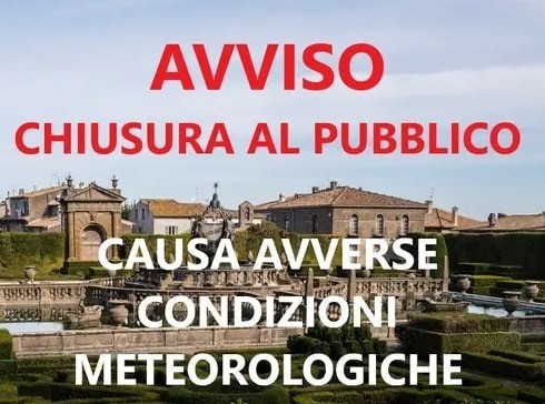 Villa Lante, chiusura temporanea per condizioni meteo avverse