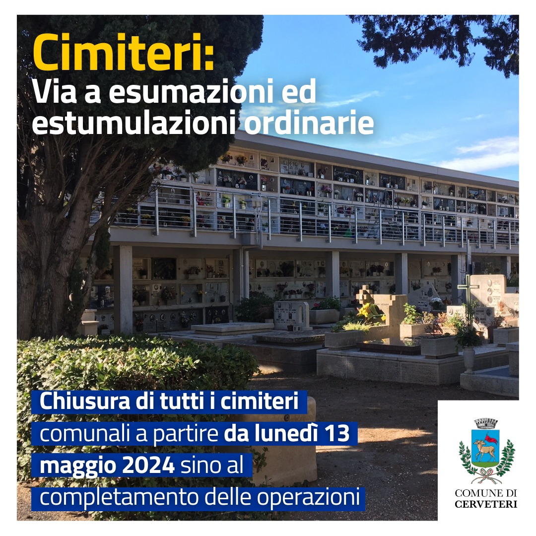 Cerveteri – Chiusi da oggi tutti i cimiteri comunali