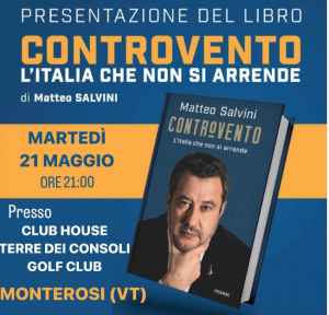 “Controvento”: Salvini a Monterosi presenta il suo libro
