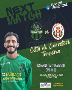 Play-out salvezza tra Cerveteri e Tarquinia, il Sindaco Gubetti carica i verdazzurri