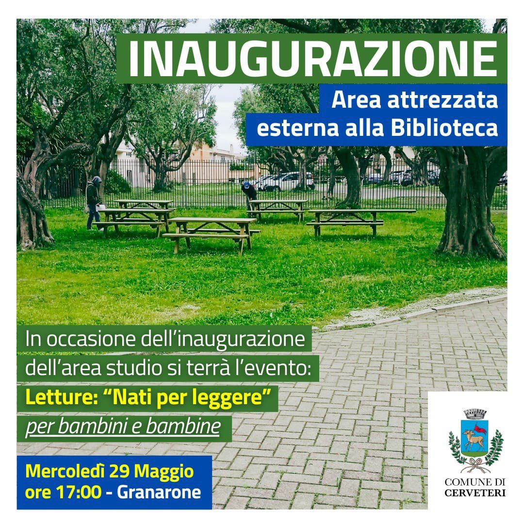 Cerveteri, al Granarone si inaugura l’aula verde: per leggere all’aperto