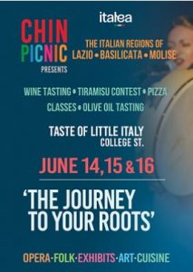 “Chin Picnic. Taste of Little Italy”, la Regione Lazio a Toronto per la promozione del “turismo d’appartenenza”