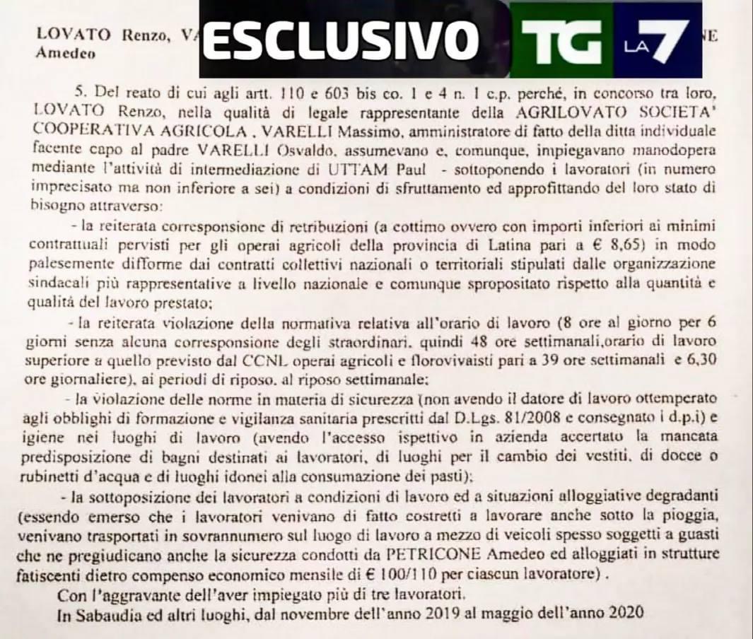 Clamorosa rivelazione di Mentana: datore di lavoro Singh indagato da 5 anni per caporalato
