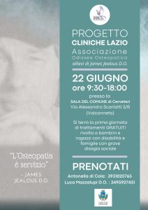 Cerveteri – Trattamenti osteopatici gratuti per bambini con disabilità