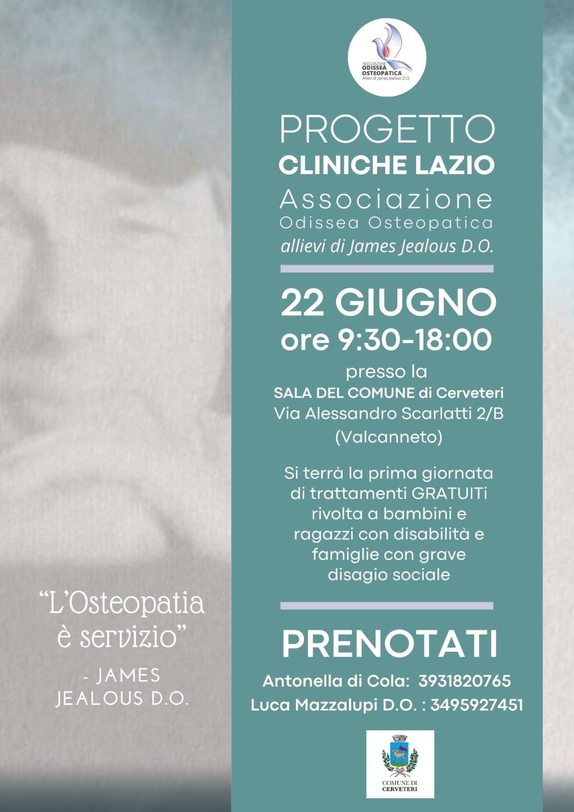 Cerveteri – Trattamenti osteopatici gratuti per bambini con disabilità
