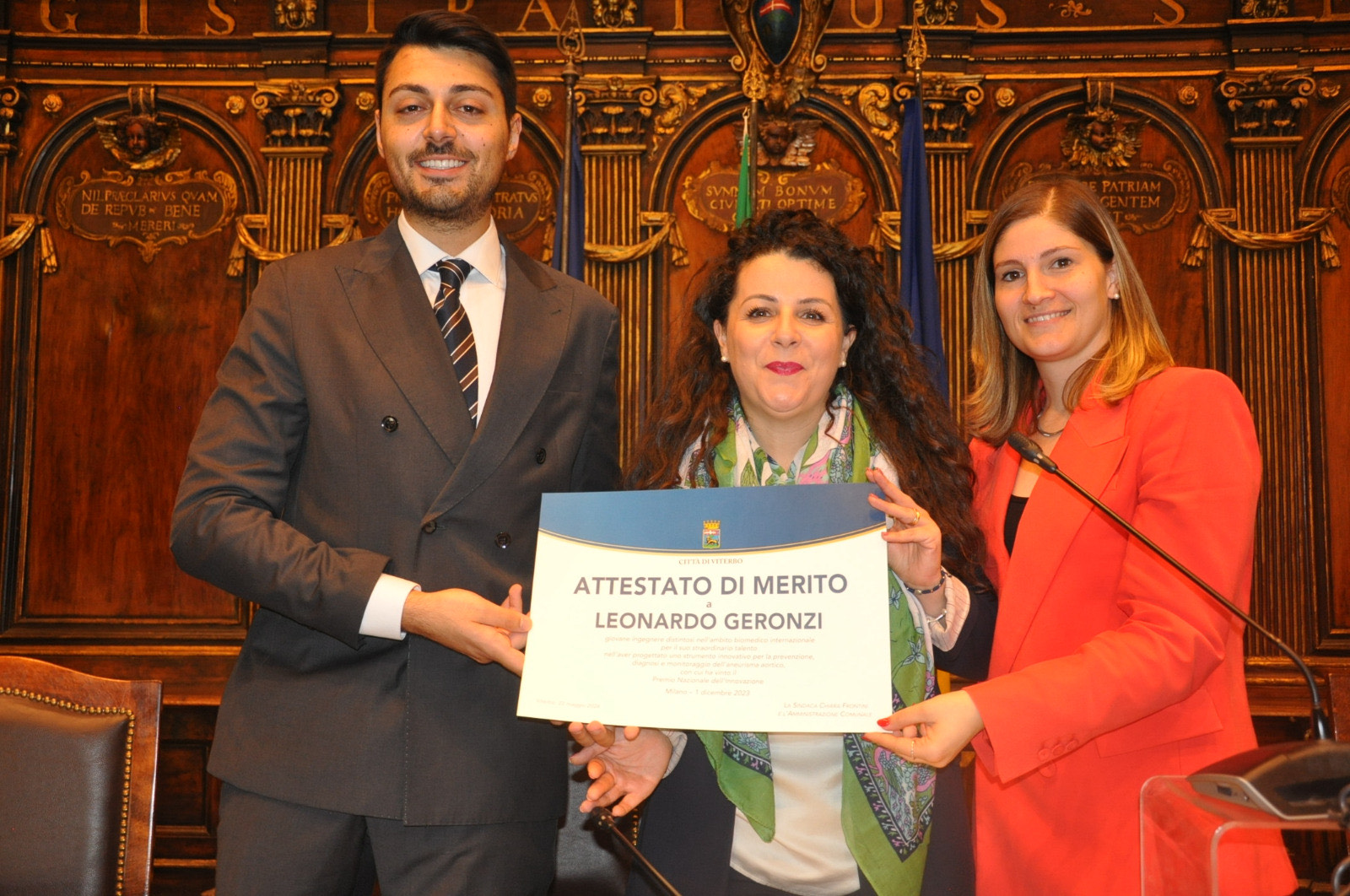 Viterbo – Riconoscimento del comune per il giovane ingegnere Leonardo Geronzi