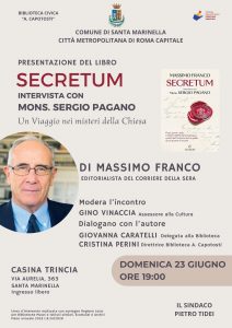 Libri, Massimo Franco a Santa Marinella per presentare il suo “Secretum”