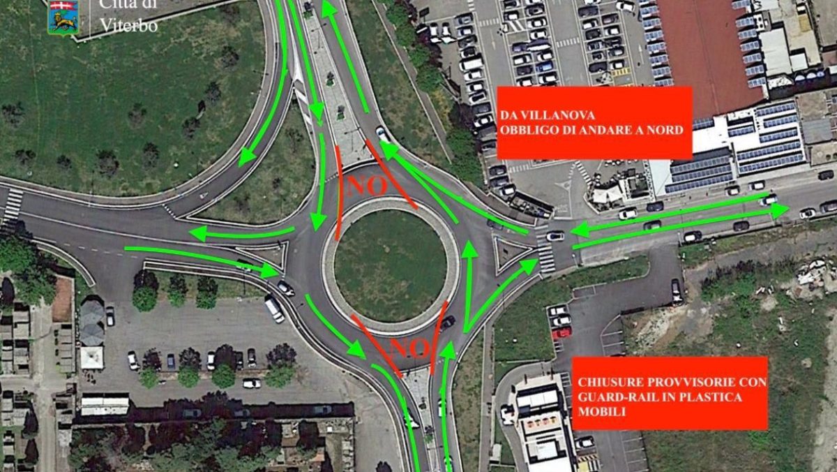 Viterbo – Sperimentazione alla rotatoria San Lazzaro: il plauso del presidente dell’Aci, Sandro Zucchi