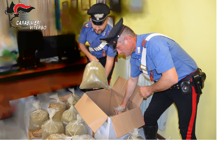 Tuscania, sgominato traffico di droga dalla Sardegna