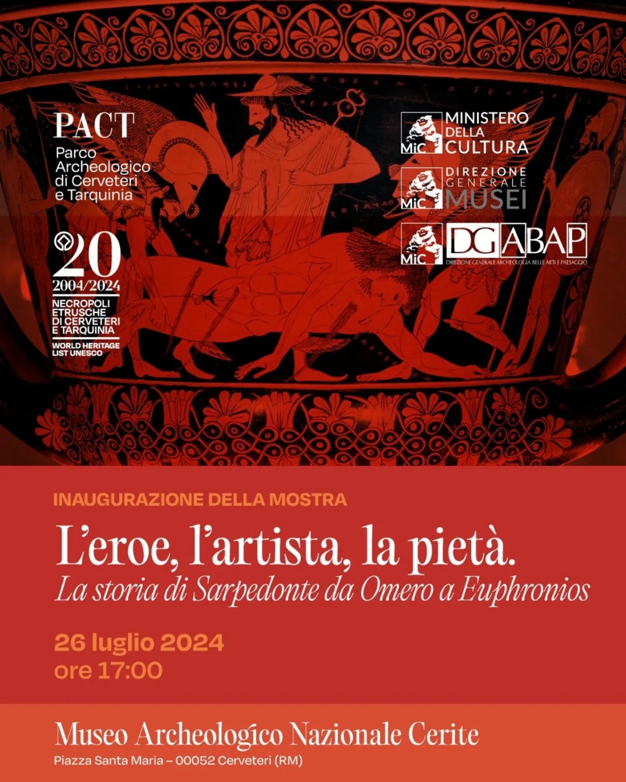 Arte antica, a Cerveteri la kylix di Sarpedonte incontra il cratere