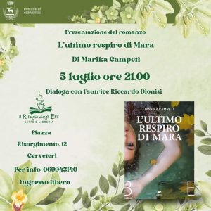 Libri, domani a Cerveteri Marika Campeti presenta il suo nuovo romanzo