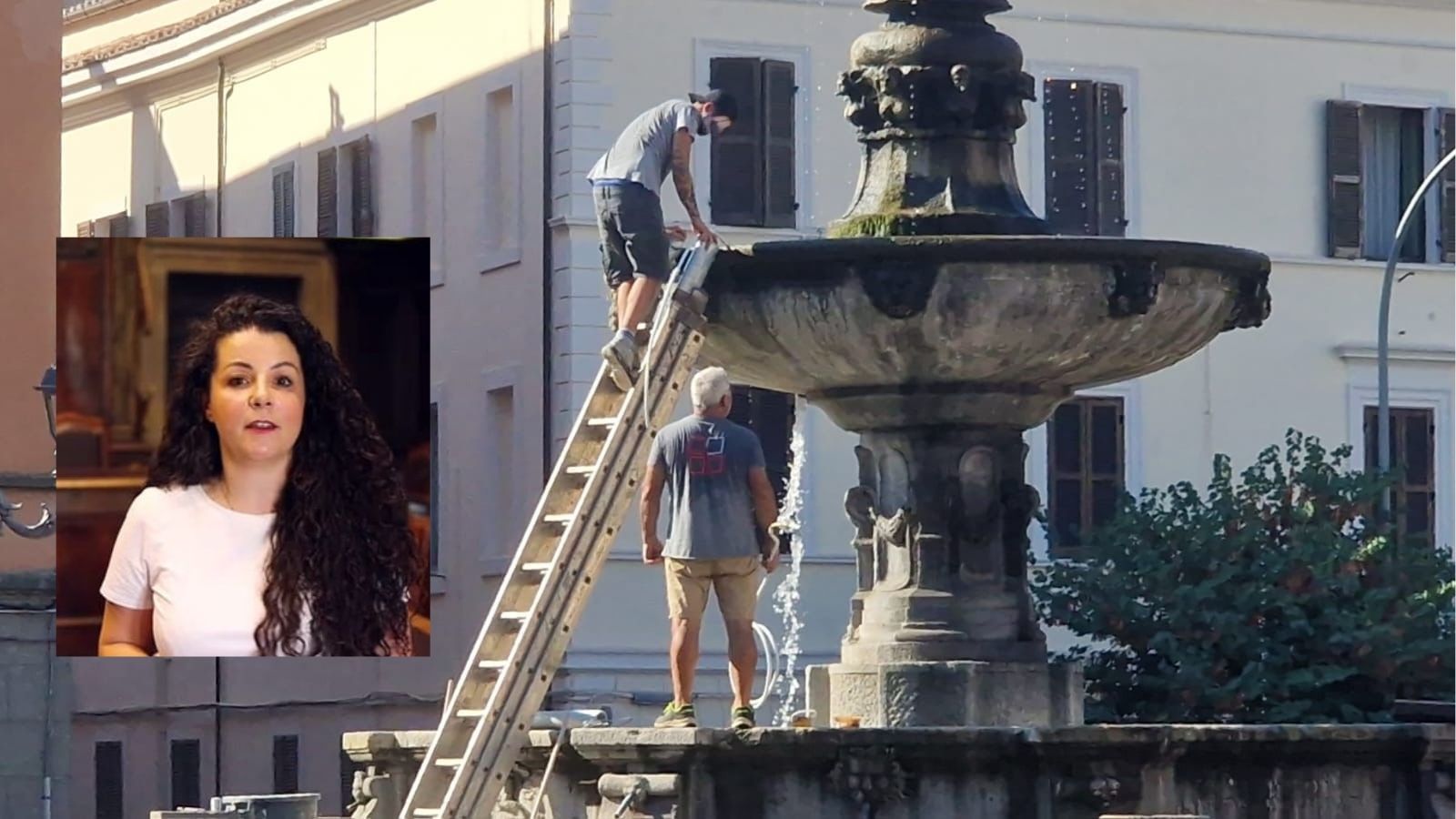 Viterbo – Fontana a Piazza della Rocca pulita senza misure di sicurezza, la sindaca: “Fatto grave, faremo chiarezza”