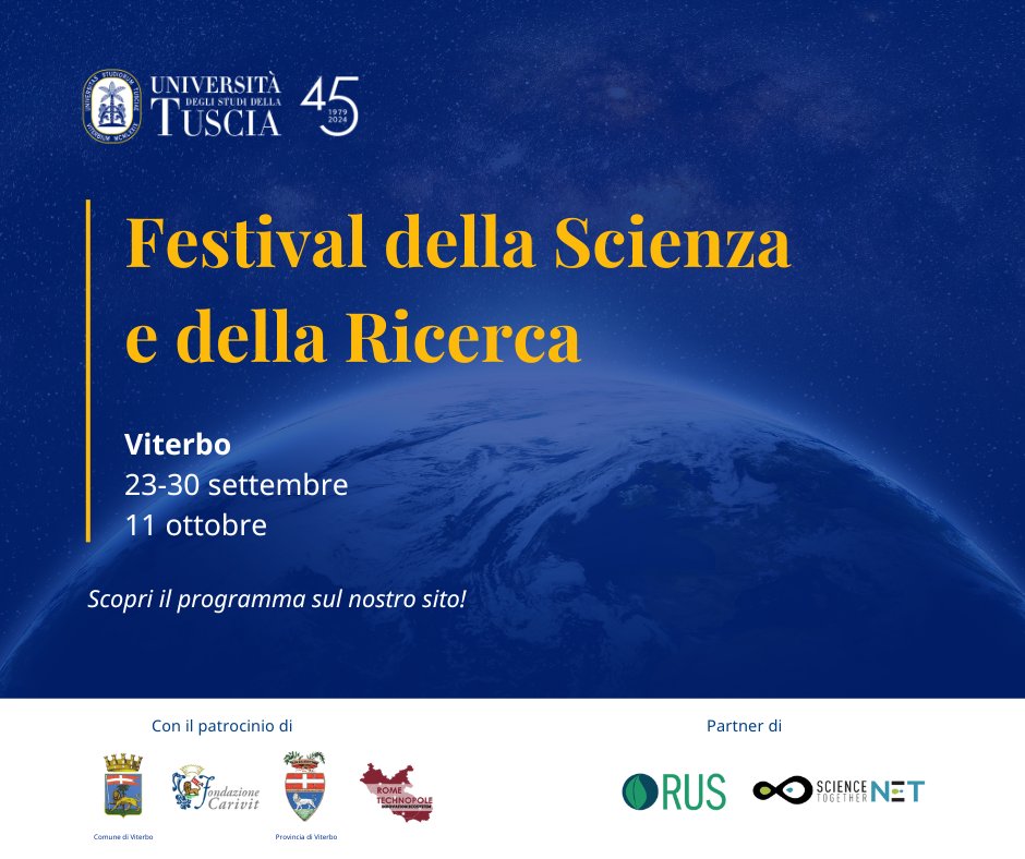 A Viterbo studiosi di fama internazionale per il Festival della Scienza e della Ricerca
