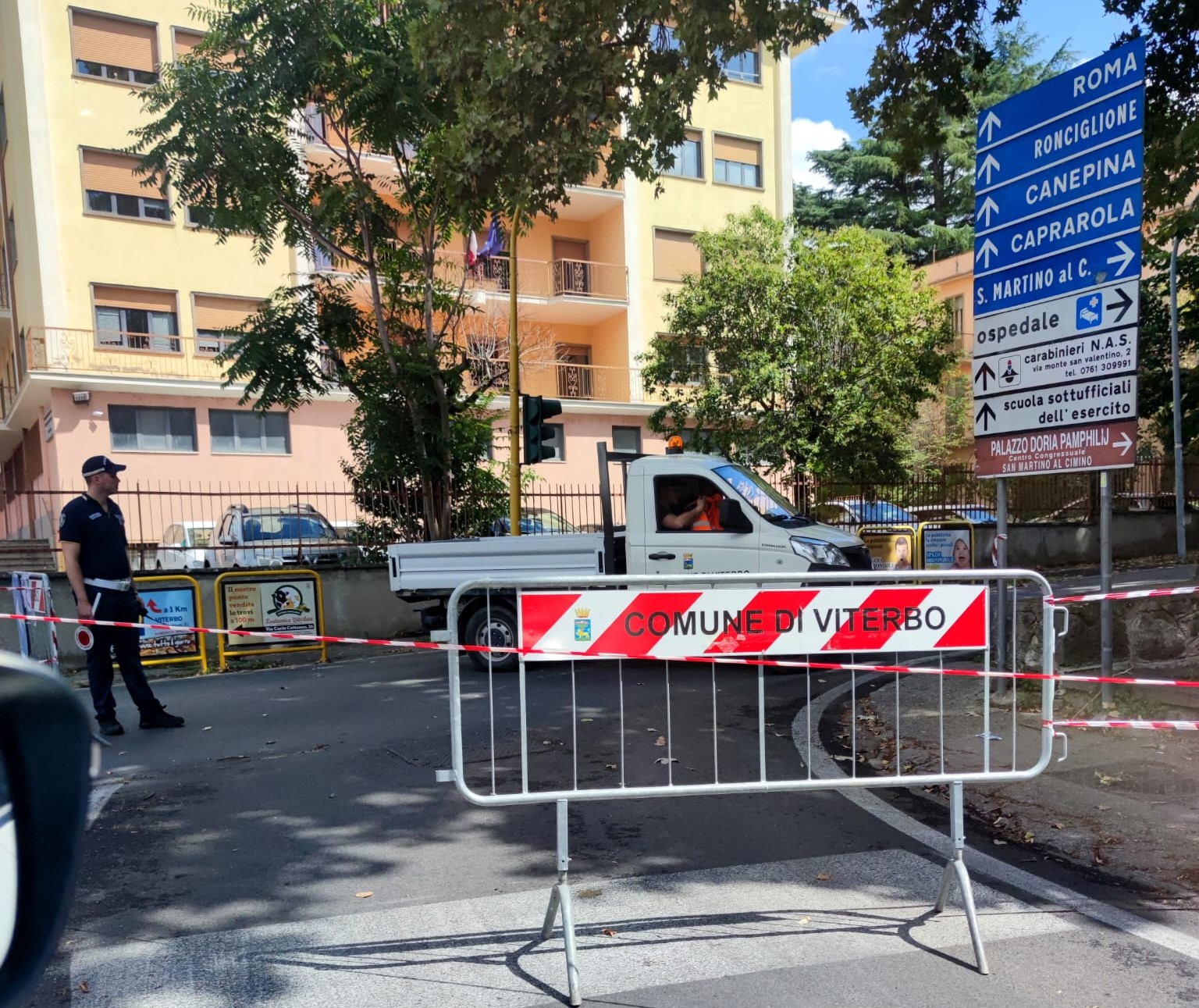 Viterbo – Muro instabile a via S. Maria in Gradi: “Auguriamo tempi di riapertura molto brevi”