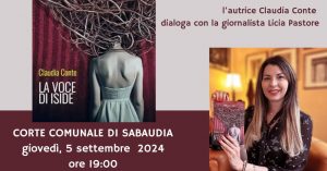 Sabaudia – Claudia Conte presenta “La voce di Iside”, disagio e violenza giovanile