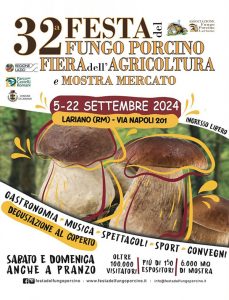 Lariano – Dal 5 al 22 settembre la 32° edizione della “Festa del fungo porcino”