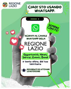Nasce il canale WhatsApp della Regione, con tutti gli aggiornamenti in tempo reale