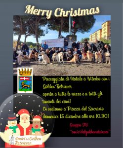 Viterbo – Il 15 dicembre, Passeggiata di Natale con i Golden Retriever