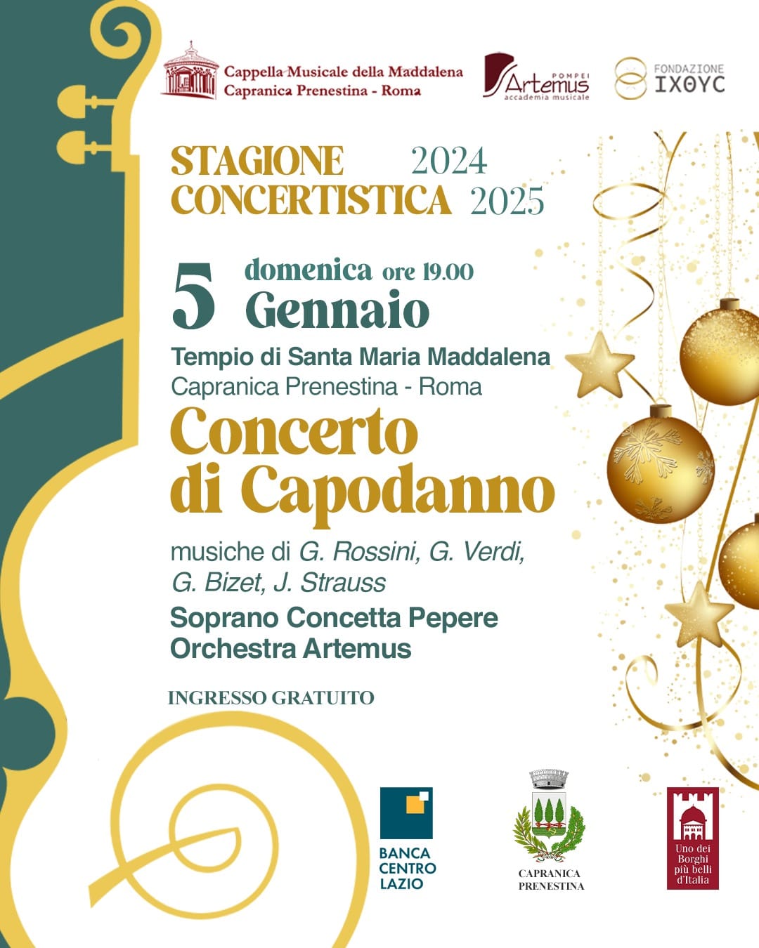 Il soprano lirico internazionale Concetta Pepere in concerto a Capranica Prenestina