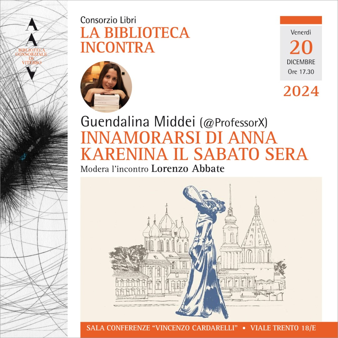 Viterbo, “La Biblioteca incontra” ospita Guendalina Middei