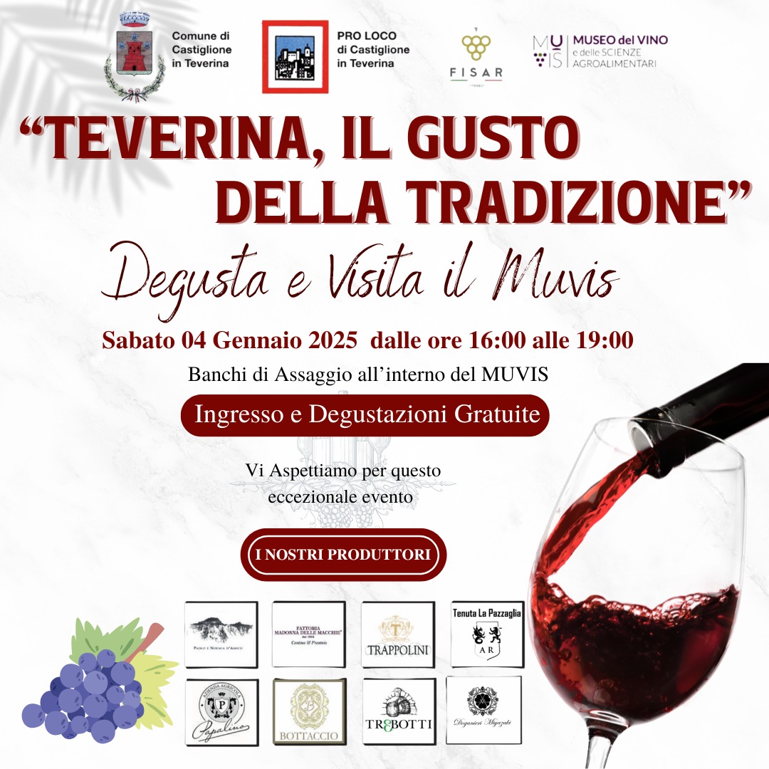 A Castiglione in Teverina degustazione di vino e visita al museo Muvis