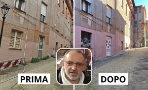 Viterbo – Ritinteggiato il muro dell’ex ospedale, sempre più persone difendono “Banksy” Della Rocca: “Era meglio lasciarlo in quel modo?”