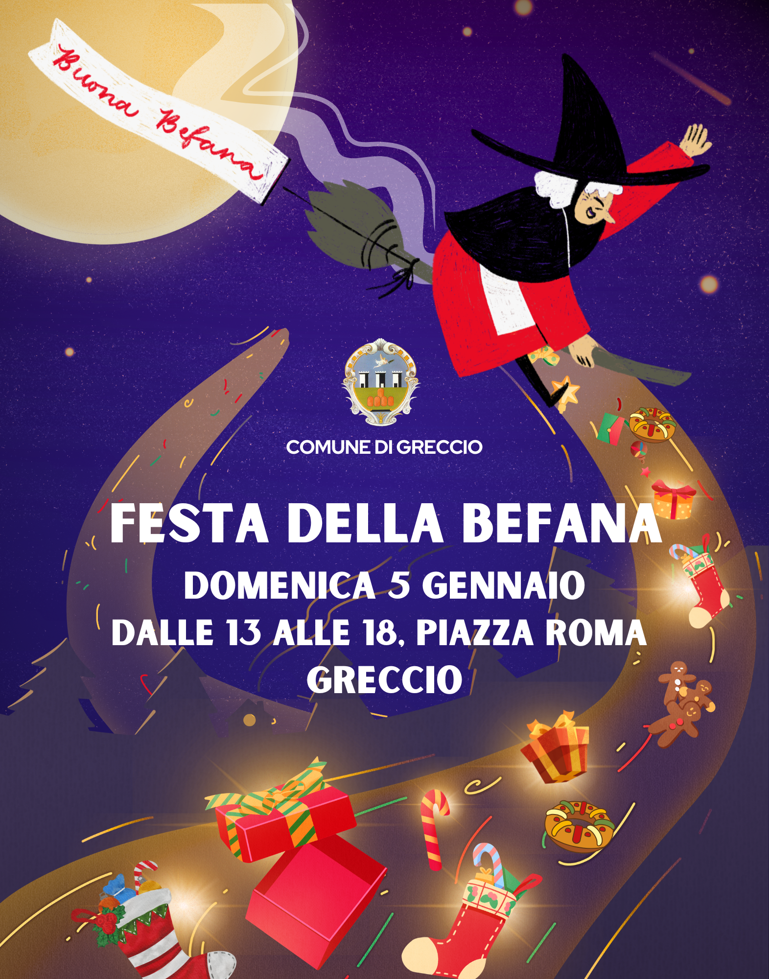 Greccio festeggia in piazza l’arrivo della Befana