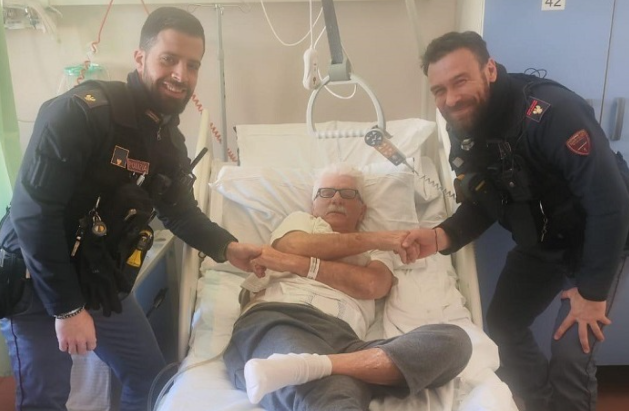Anziano diabetico esce di casa e scompare, gli agenti-eroi di polizia Saverio e Maurizio lo salvano