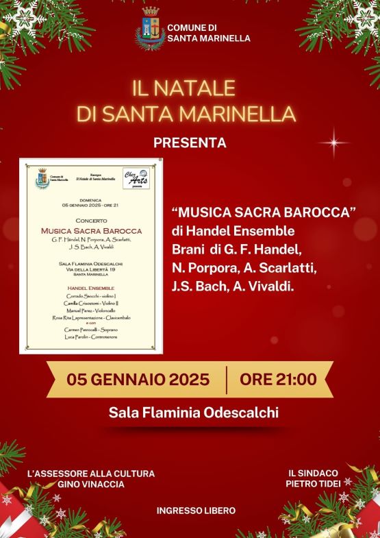 Santa Marinella accoglie il nuovo anno con un concerto di musiche sacre barocche