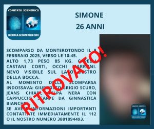 Ritrovato Simone Sguro: il ventiseienne era scomparso da Monterotondo