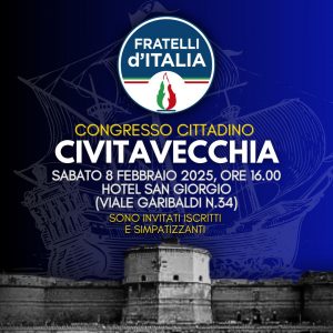 Civitavecchia – Sabato 8 febbraio il congresso cittadino di Fratelli d’Italia, ospite Sara Kelany