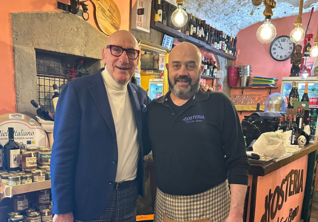 Viterbo – Ciccio Graziani sceglie l’Hosteria dal Sor Bruno, cena in relax nel centro storico viterbese
