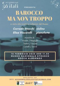 Alla Rocca Albornoz l’Accademia degli S.Vitati  in concerto con “Barocco ma non troppo”