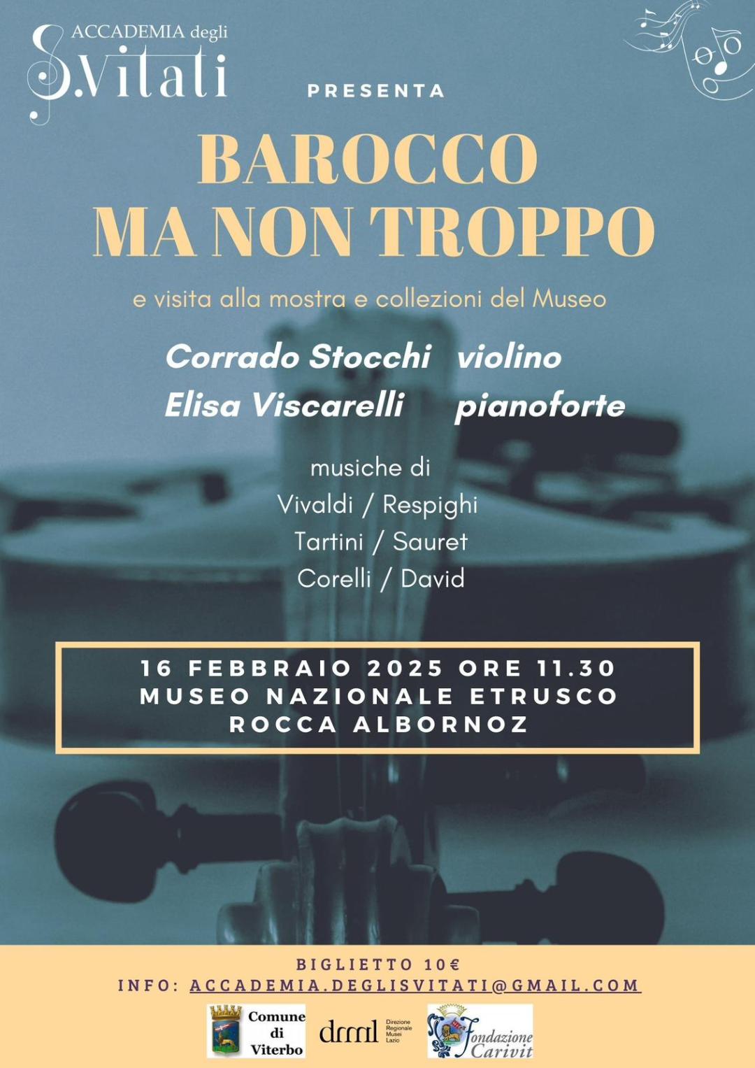 Alla Rocca Albornoz l’Accademia degli S.Vitati  in concerto con “Barocco ma non troppo”