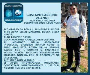 Gustavo Carrena, ragazzo autistico, scompare in gita a Roma alla Bocca della Verità