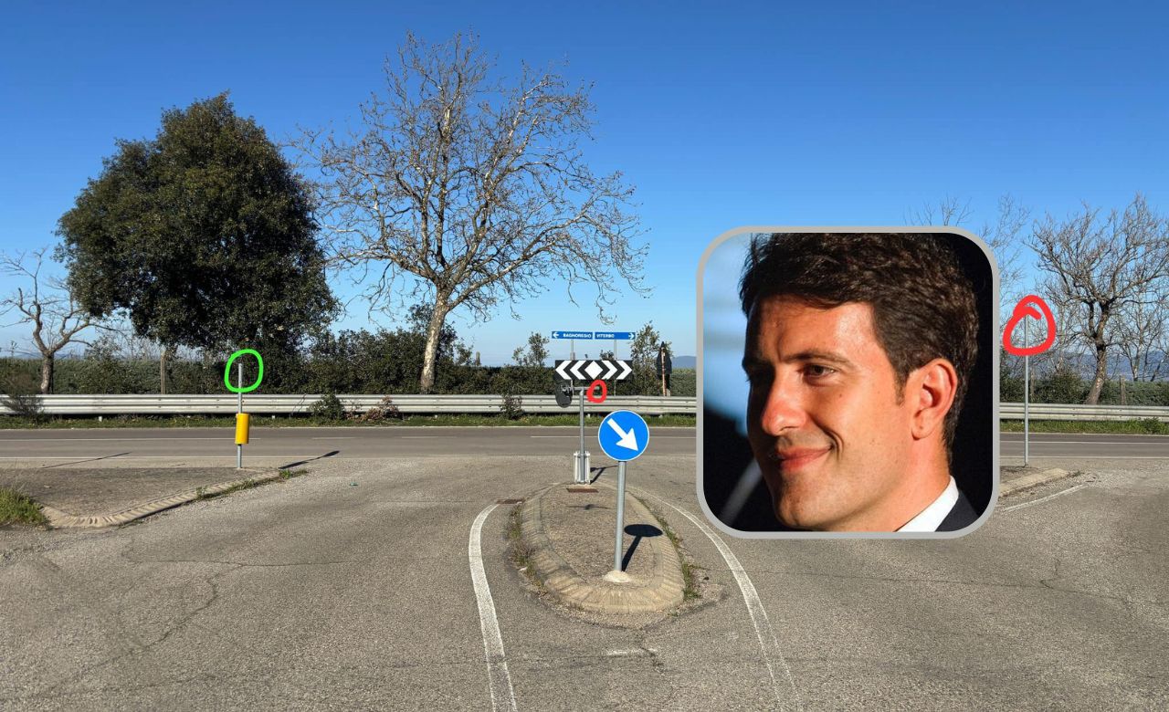 Bagnoregio – Cartelli stradali spariti all’incrocio verso Montefiascone, Profili: “Rubati, sarà lo stesso dei pesci rossi?”