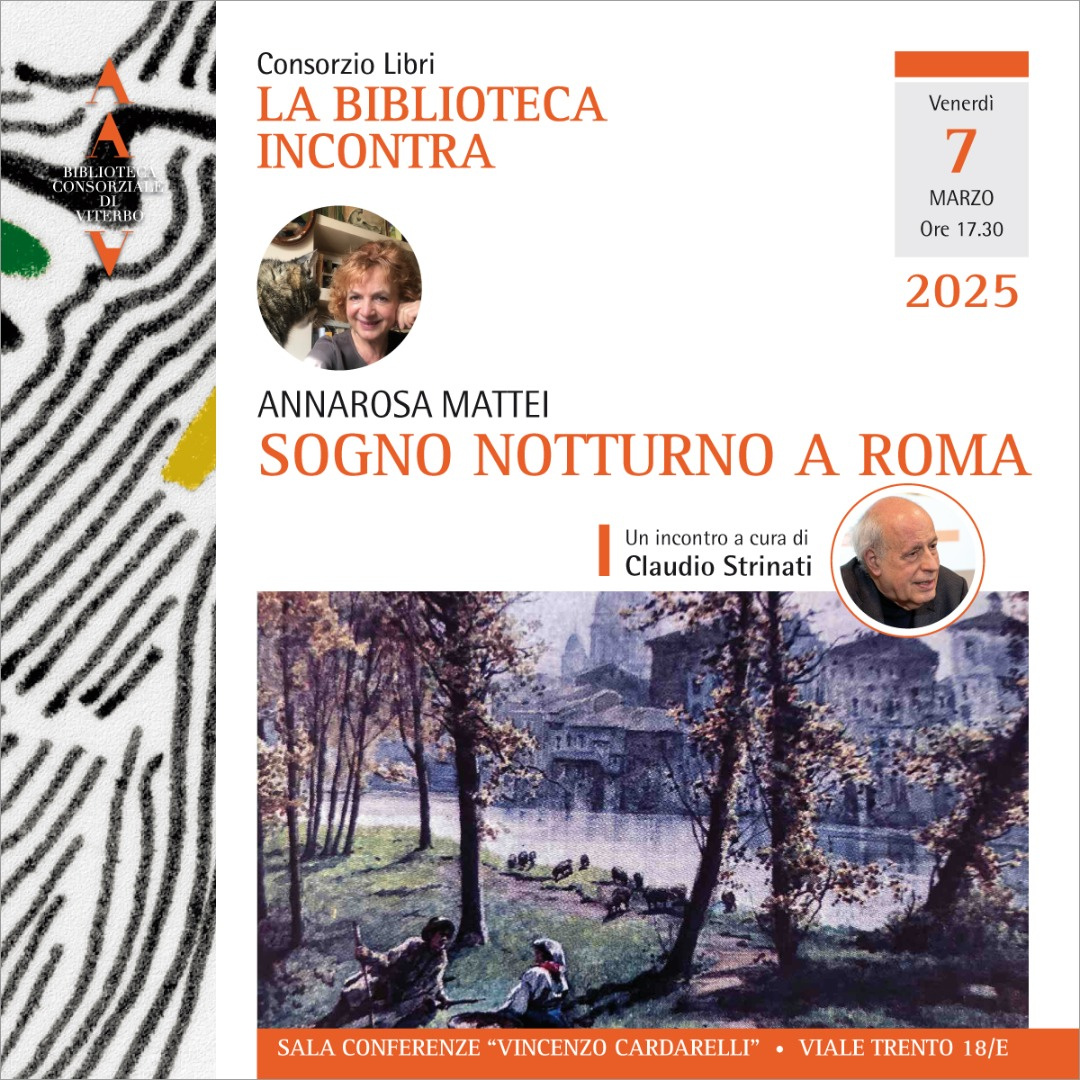 Viterbo, a “La Biblioteca incontra” Annarosa Mattei in dialogo con Claudio Strinati
