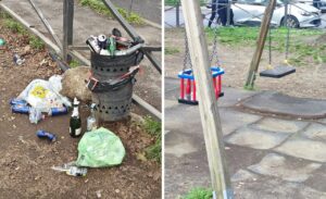 Viterbo – Degrado al parco di via Cattaneo, tra ubriachi e spacciatori: ma dove lasciamo i bambini? (FOTO)