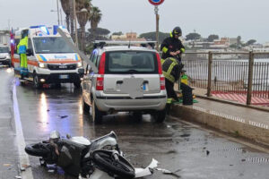 Civitavecchia – Aurelia bloccata per un incidente, coinvolto un motorino