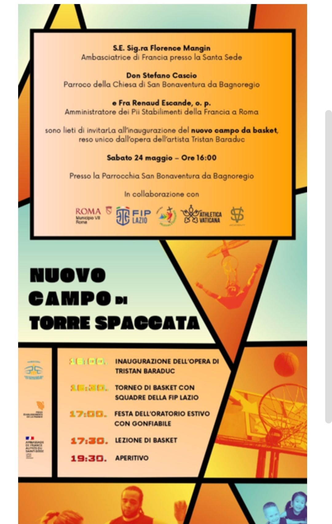 Roma – Un campo da basket a Torre Spaccata, tra arte e inclusione