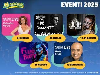 Mirabilandia, eventi estate 2025: programmazione per tutti i gusti e le età